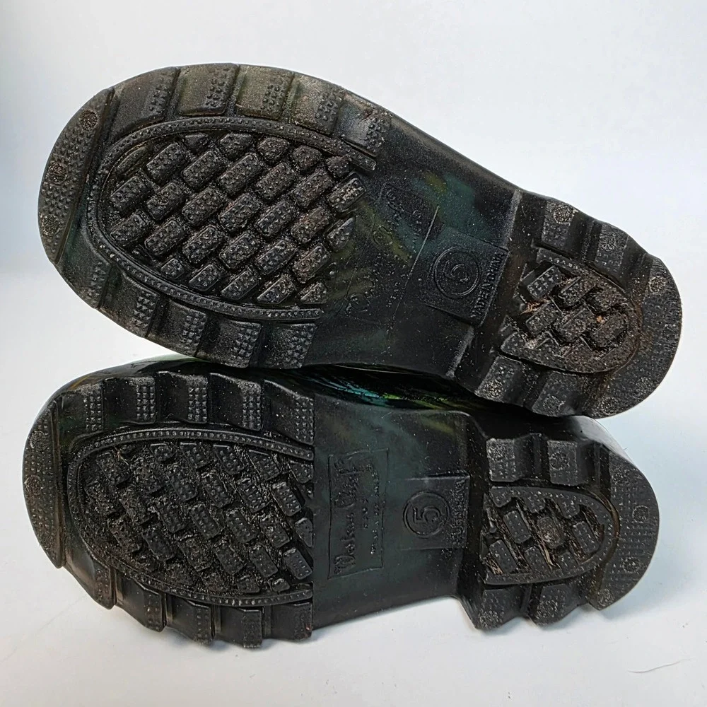 Western Chief Boys Size 5 Dinosaur Light Up Rain Boots Waterproof Green Blue